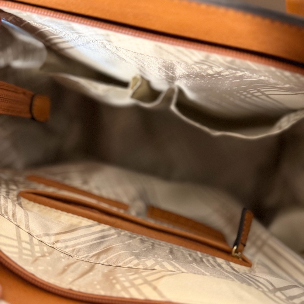 London Fog Mustard and Tan Satchel - Picture 4 of 5